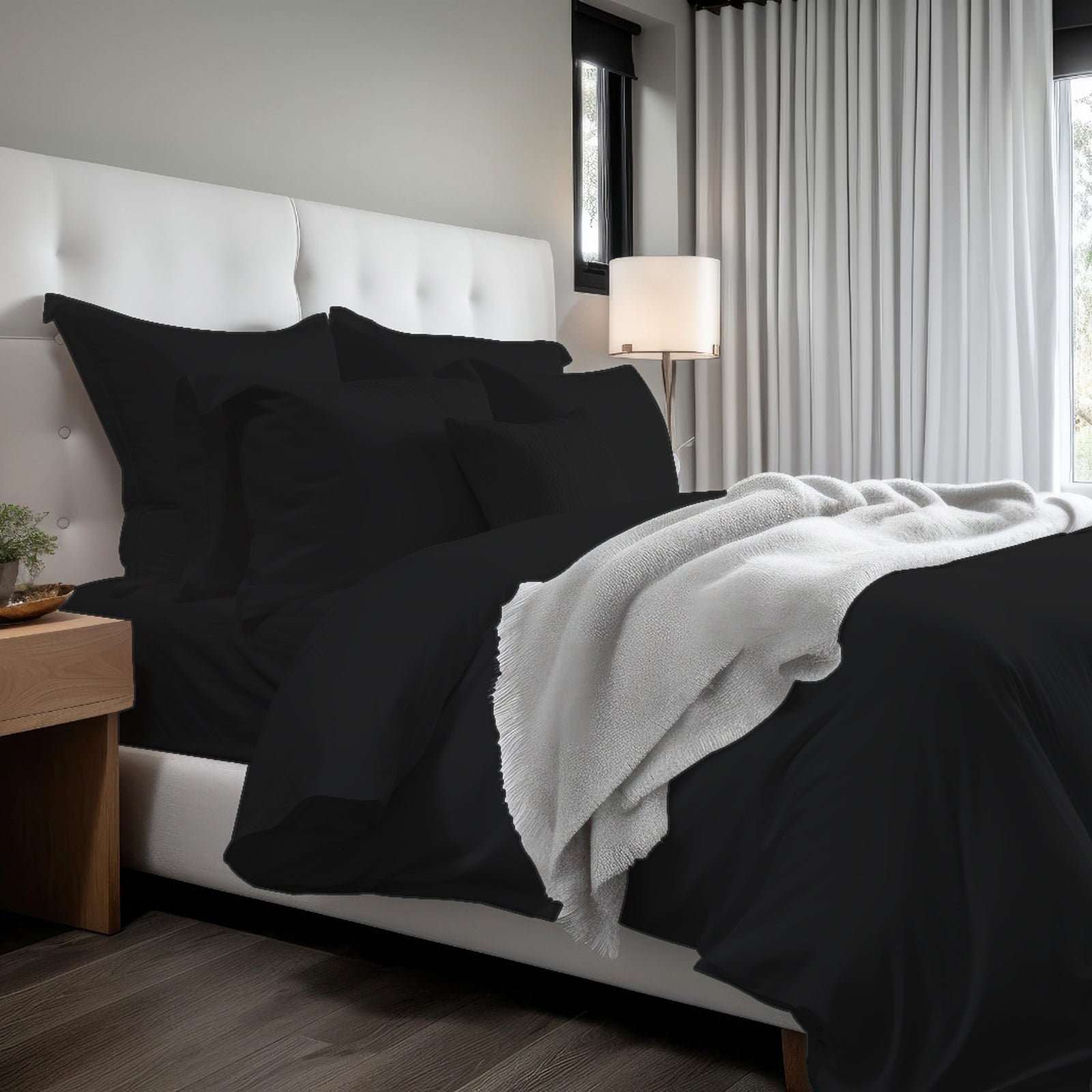 400TC Cotton Sateen Solid Duvet Cover Set