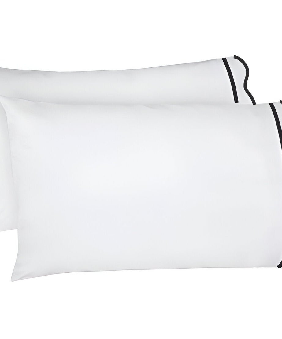 400TC Cotton Scallop Embroidery & Border Sateen Solid Pillowcases (Set Of 2)