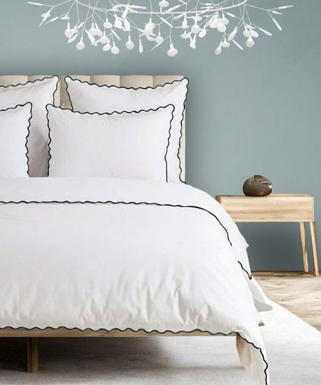 400TC Cotton Sateen Small Scallop Embroidery Duvet Cover Set