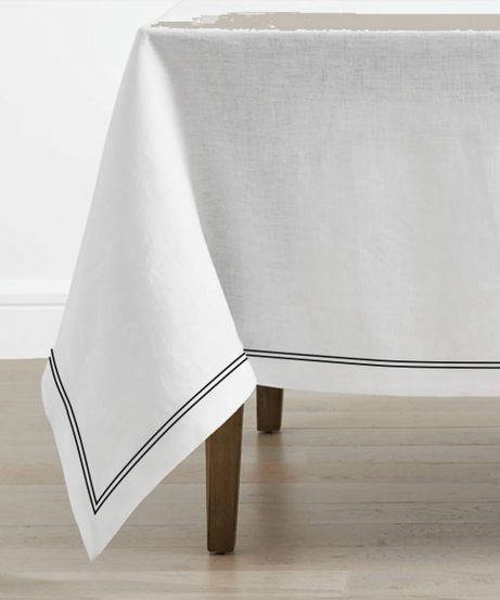 Double Embroidery Border Linen Table Cloth