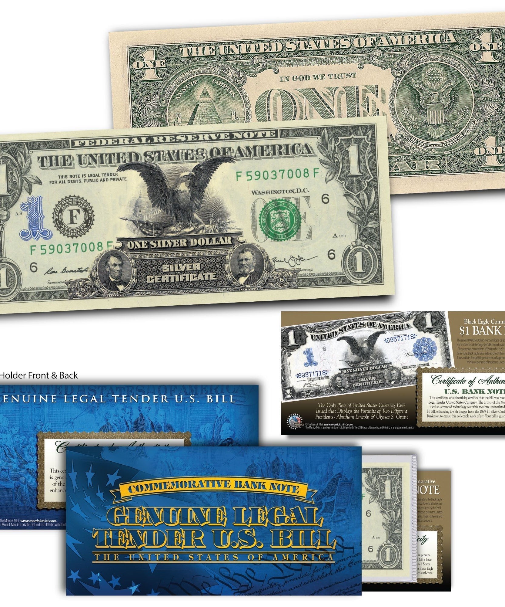 "Schwarzer Adler" - Echtes gesetzliches Zahlungsmittel U.S. 1-Dollar-Note