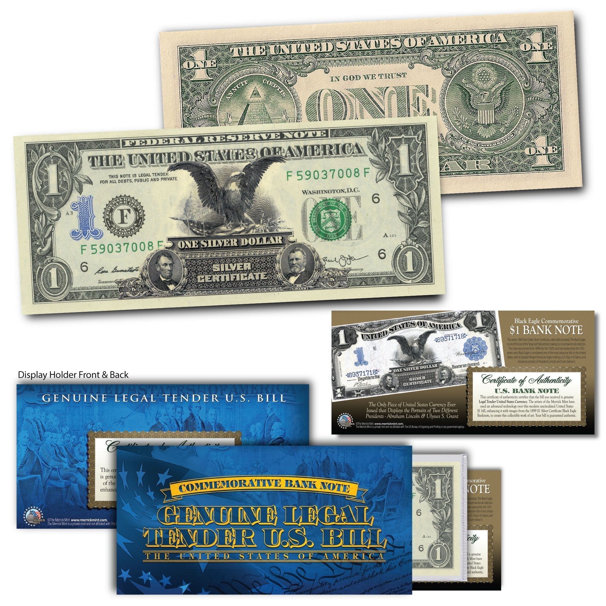 "Schwarzer Adler" - Echtes gesetzliches Zahlungsmittel U.S. 1-Dollar-Note