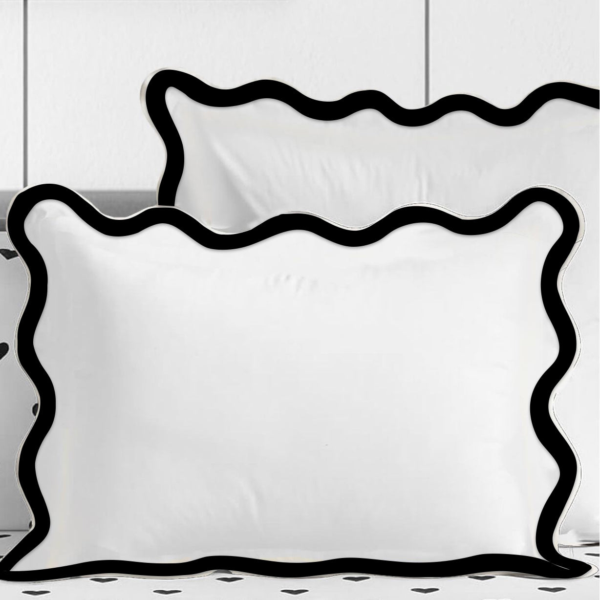 400TC Applique Scalloped Embroidery Cotton Duvet Cover Set