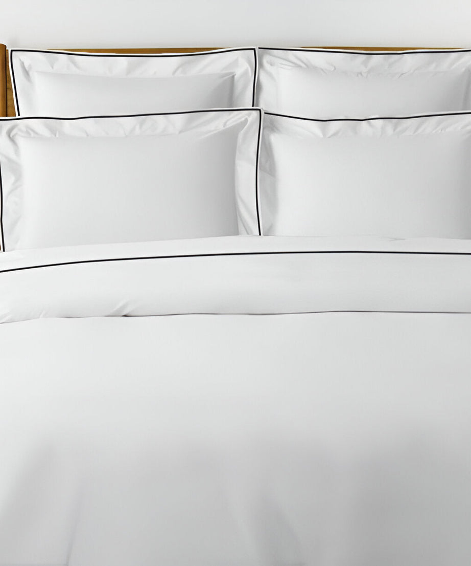 400TC Embroidery Cotton Sateen Solid Duvet Cover Set