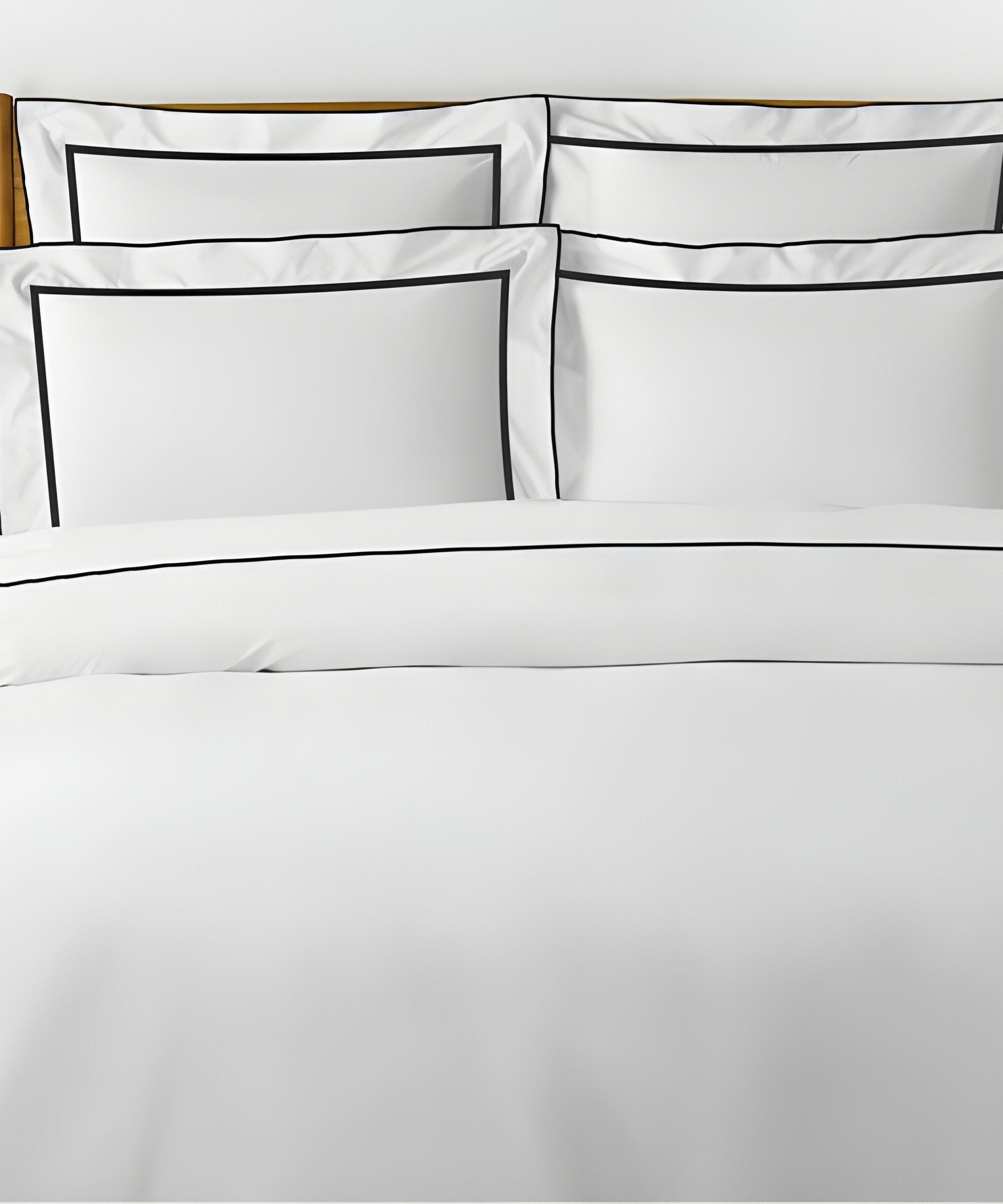 400TC Embroidery & Border Cotton Sateen Solid Duvet Cover Set