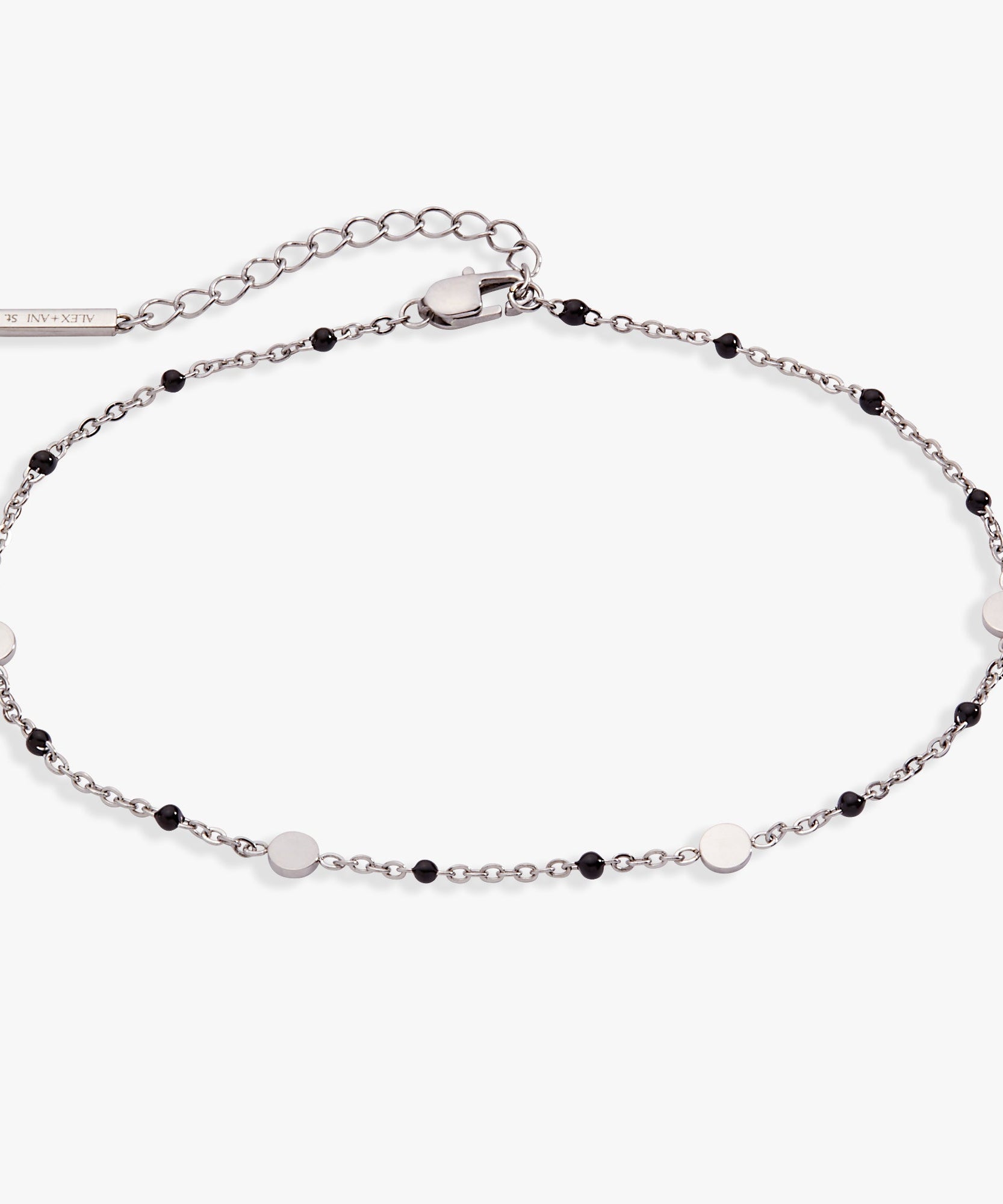 Black Enameled Chain Coin Station Anklet