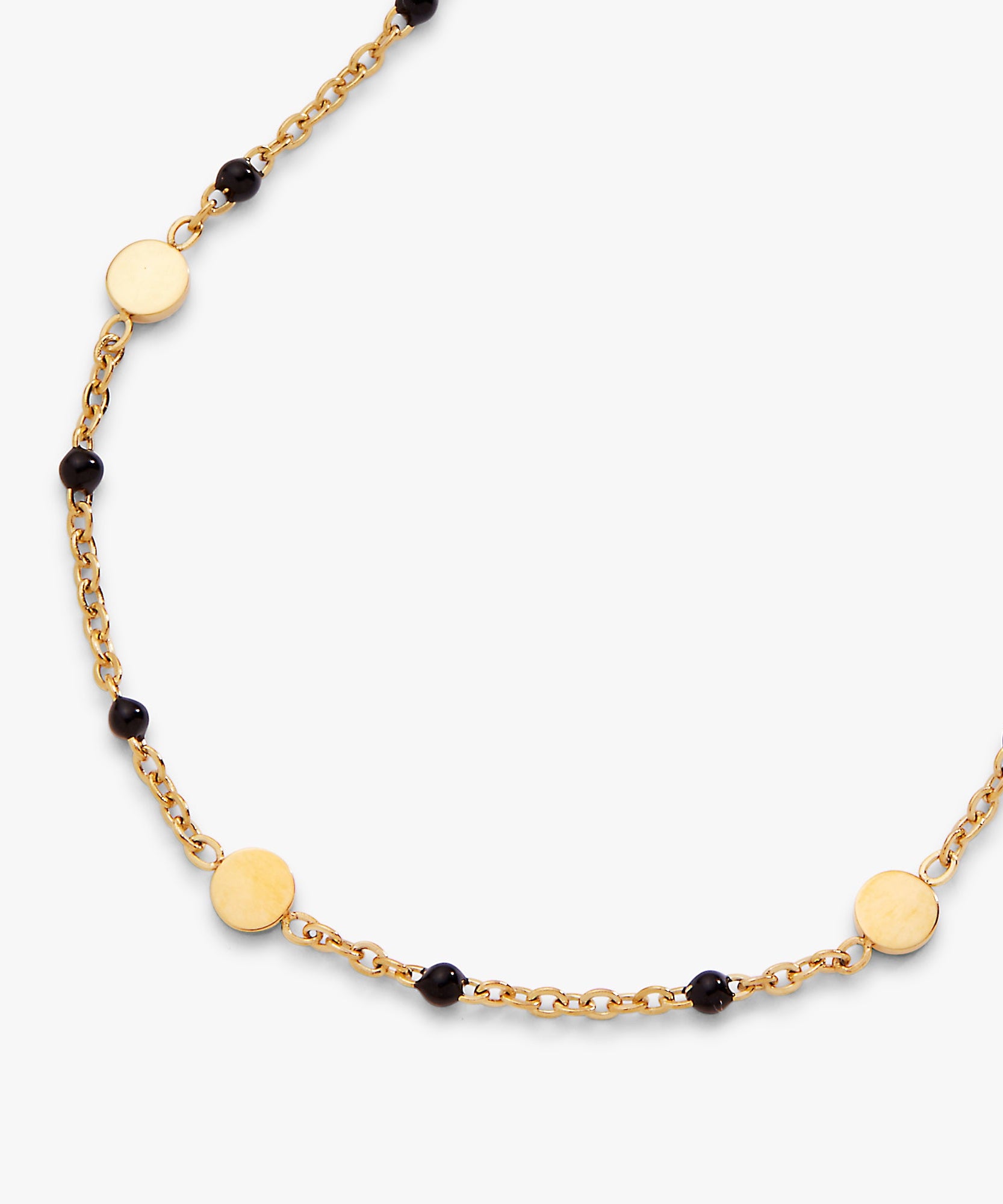 Black Enameled Chain Coin Station Anklet