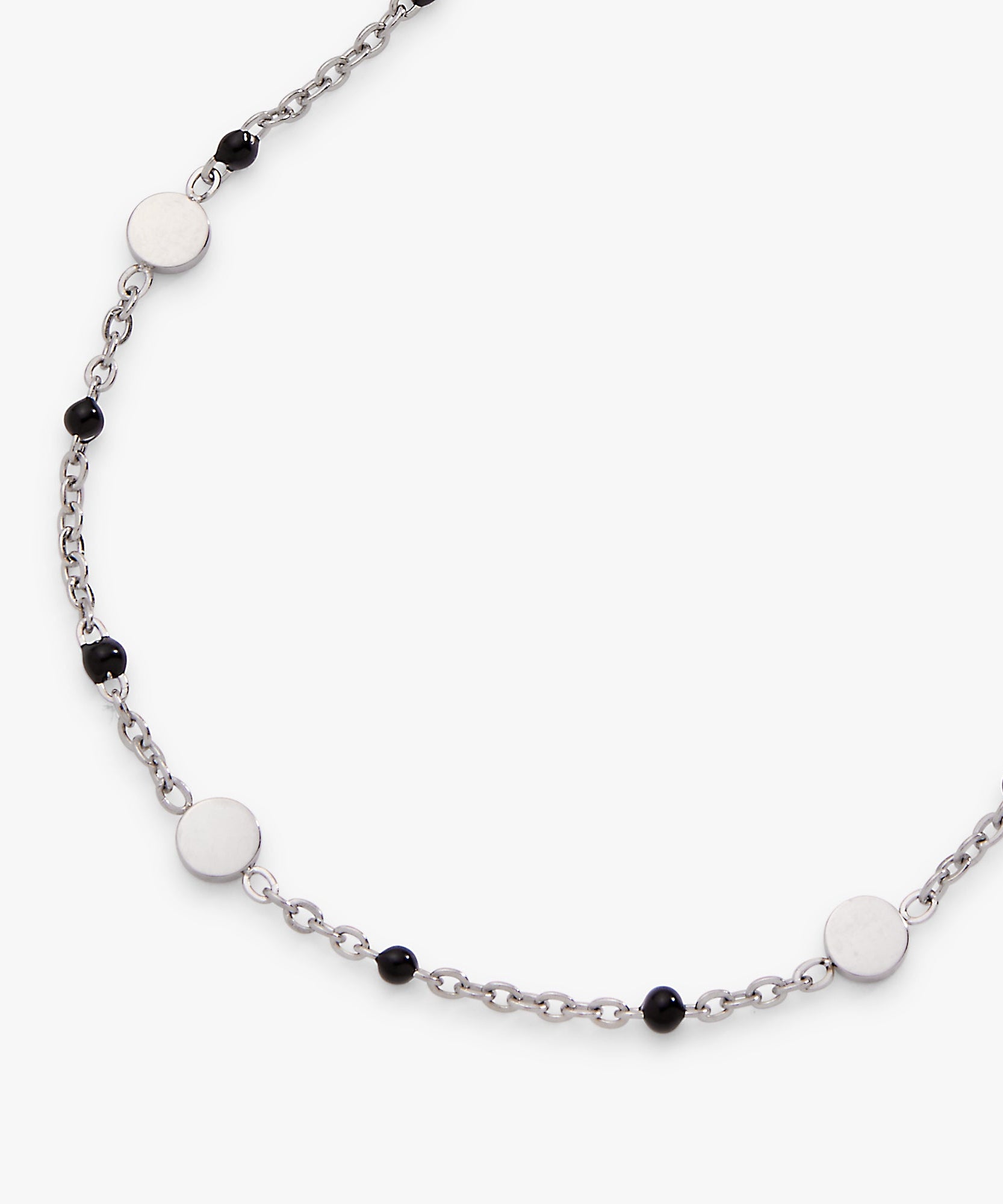 Black Enameled Chain Coin Station Anklet