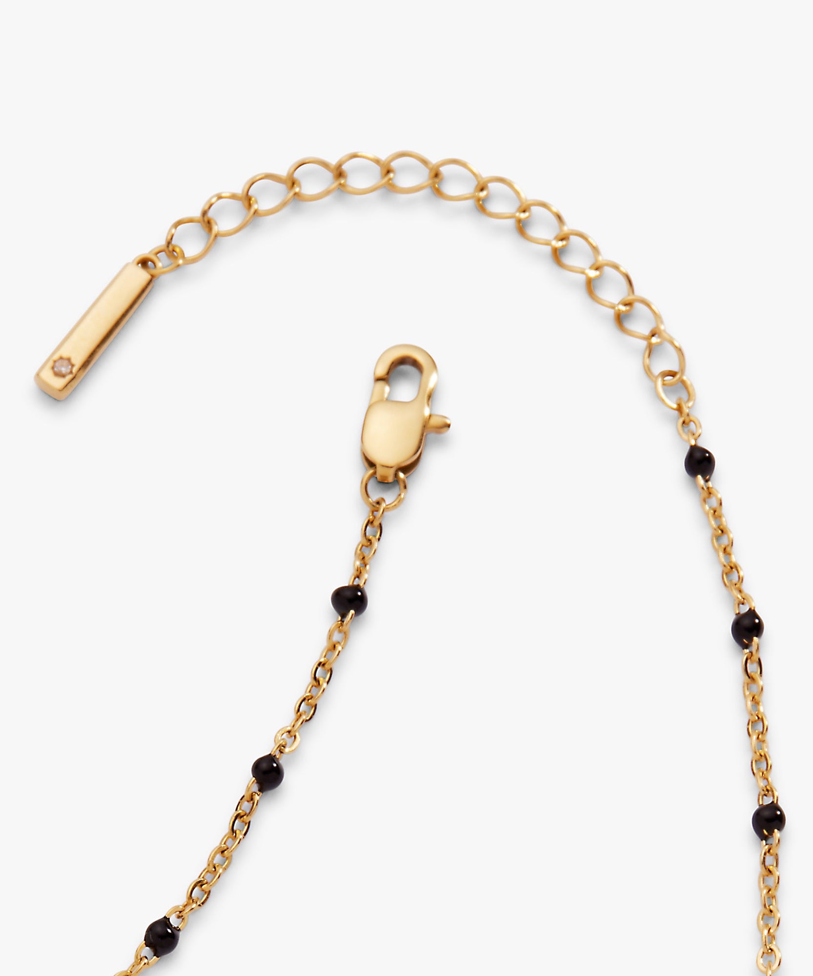 Black Enameled Chain Coin Station Anklet