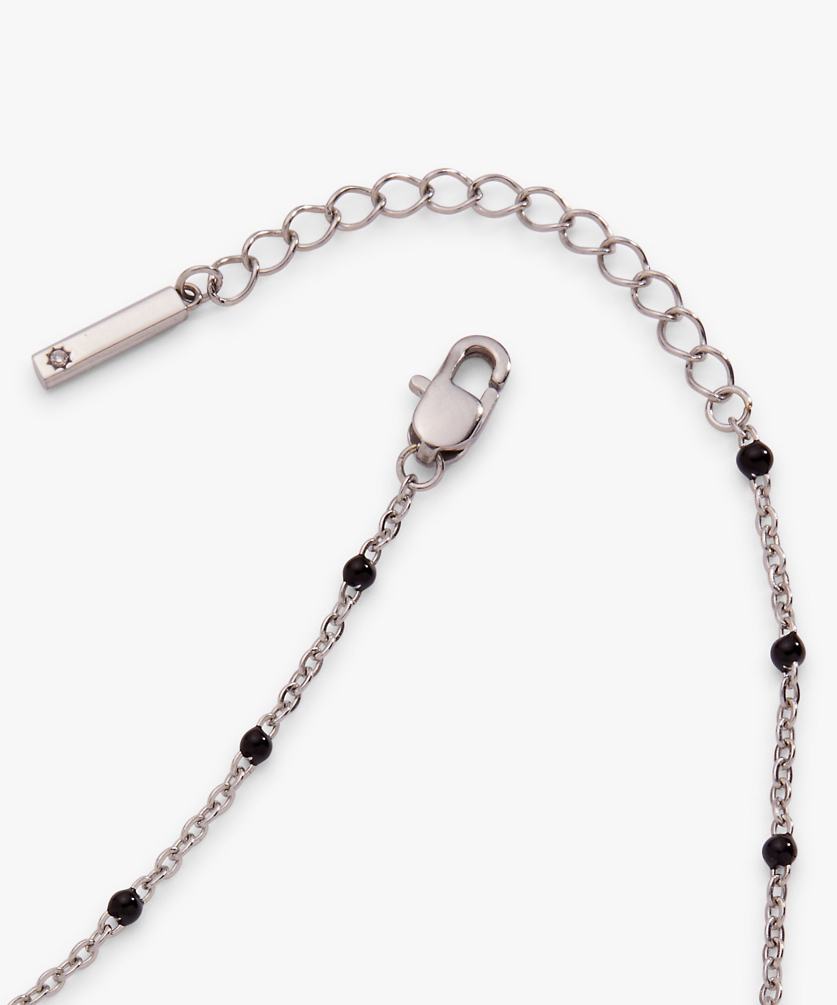 Black Enameled Chain Coin Station Anklet