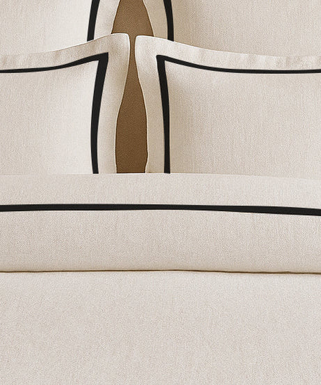 Linen Frame Trim Duvet Cover Set