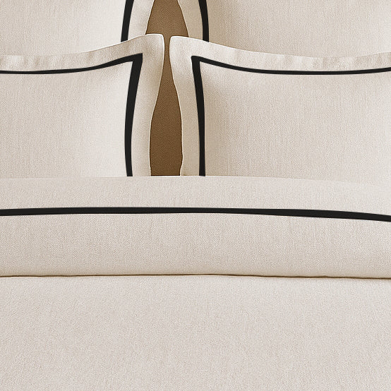 Linen Frame Trim Duvet Cover Set