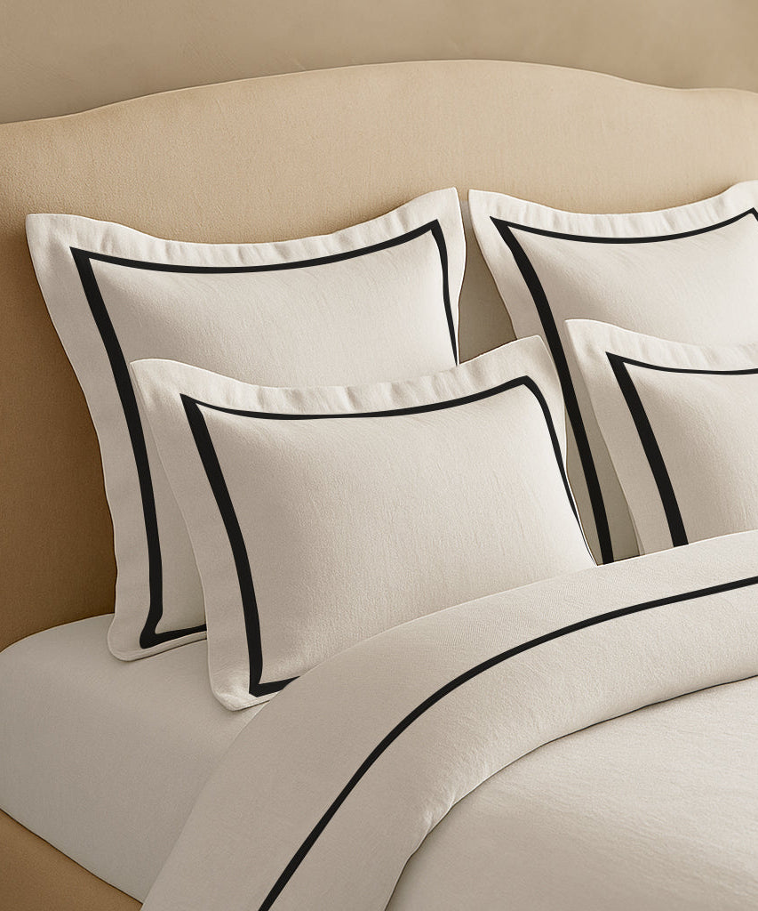 Linen Frame Trim Duvet Cover Set
