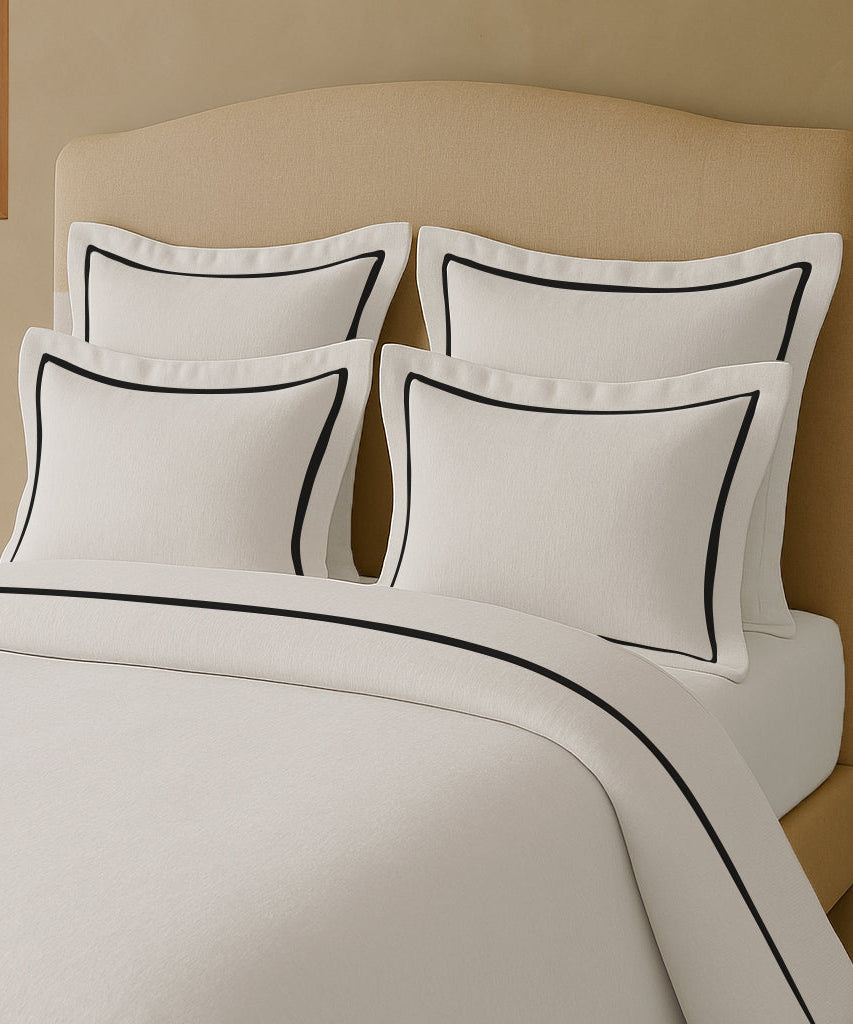 Linen Frame Trim Duvet Cover Set