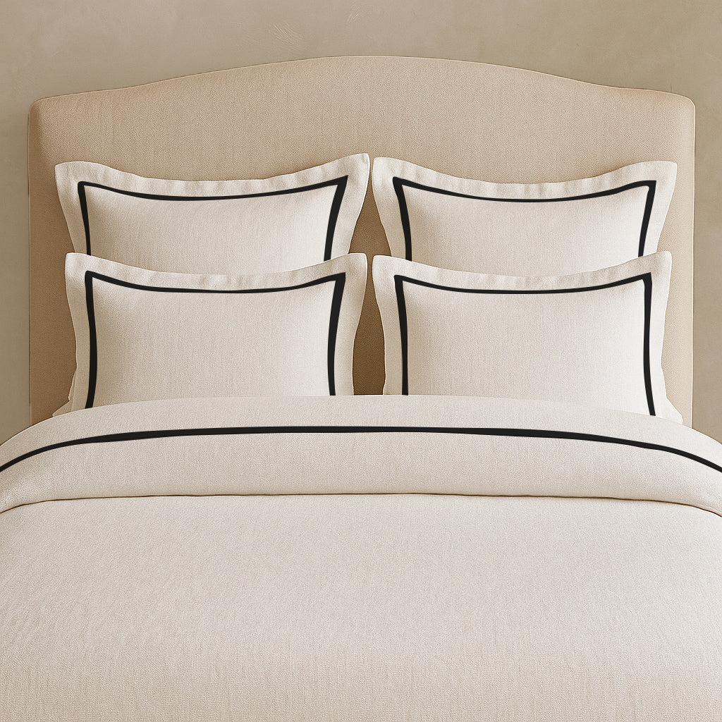 Linen Frame Trim Duvet Cover Set