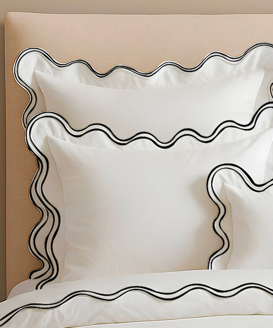 400TC Cotton Sateen Luxurious Double Scalloped Duvet Cover Set