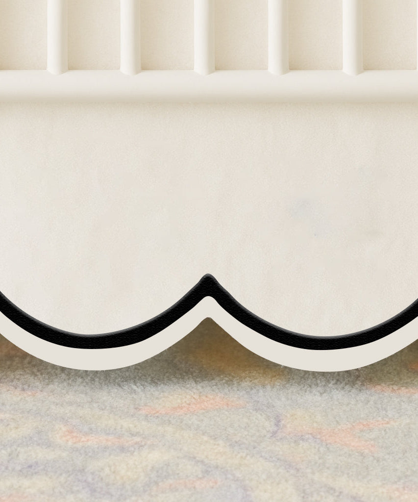 Scallop Embroidery Cotton Crib Skirt