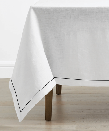 Single Embroidery Border Linen Table Cloth
