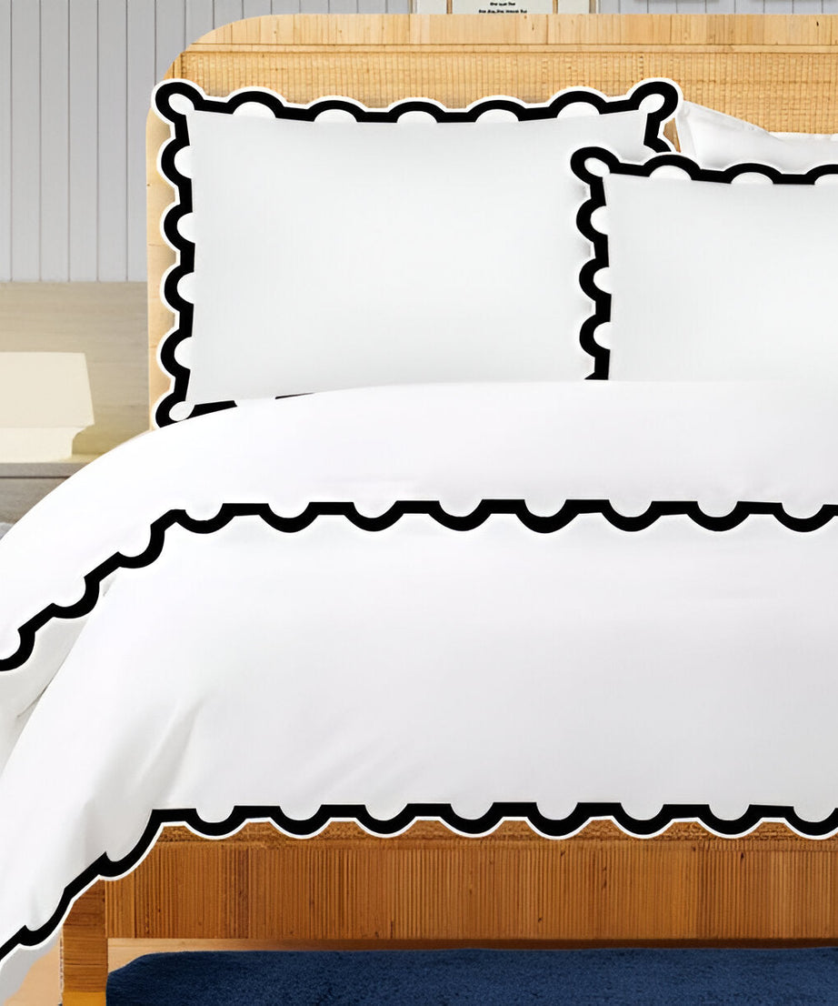 400TC U Shape Applique Embroidery Cotton Duvet Cover Set