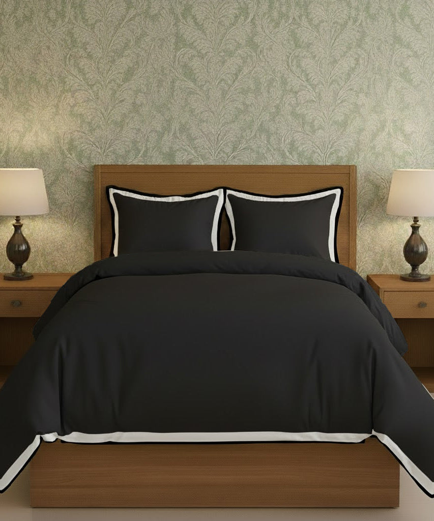 Black & White Border Frame Duvet Cover Set