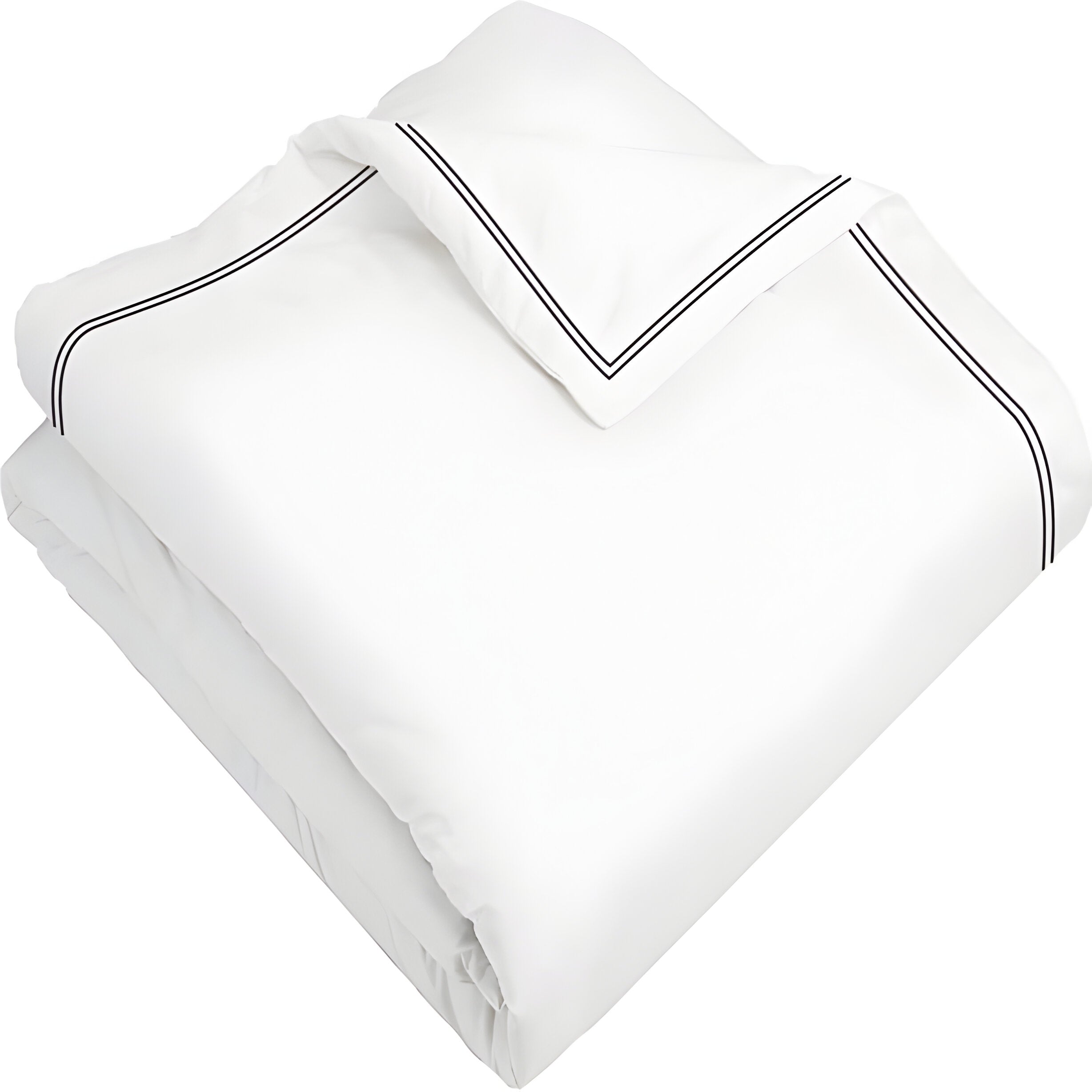 400TC Cotton Double Edge Embroidery Sateen Solid Duvet Cover Set