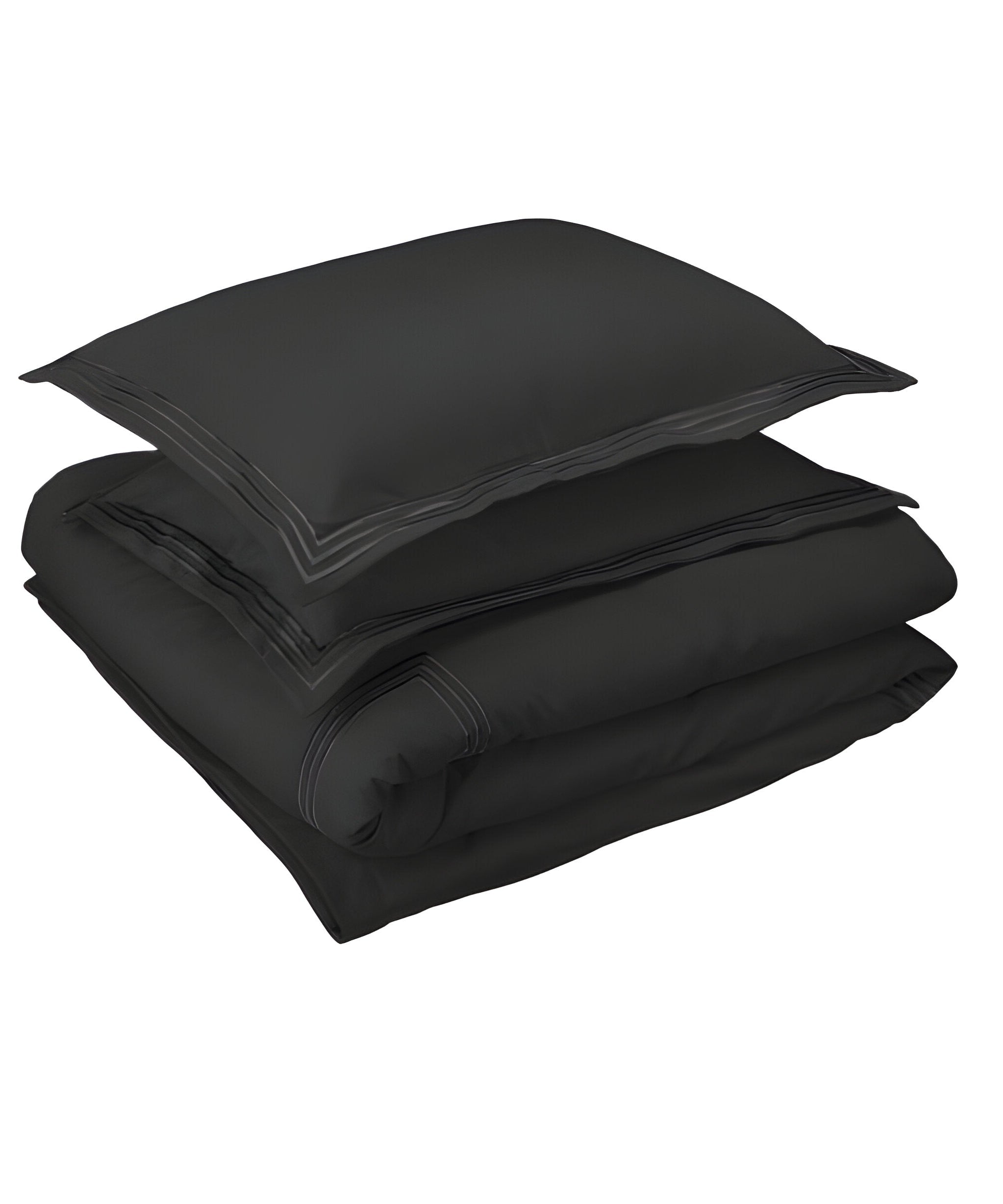 400TC Cotton Luxurious Triple Embroidery Sateen Solid Duvet Cover Set