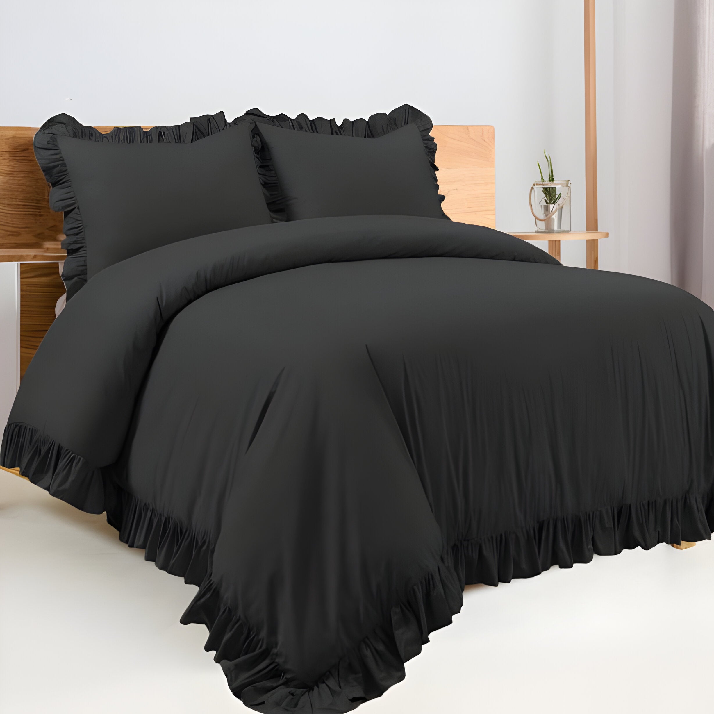 400TC Cotton Sateen Ruffle Duvet Cover Set