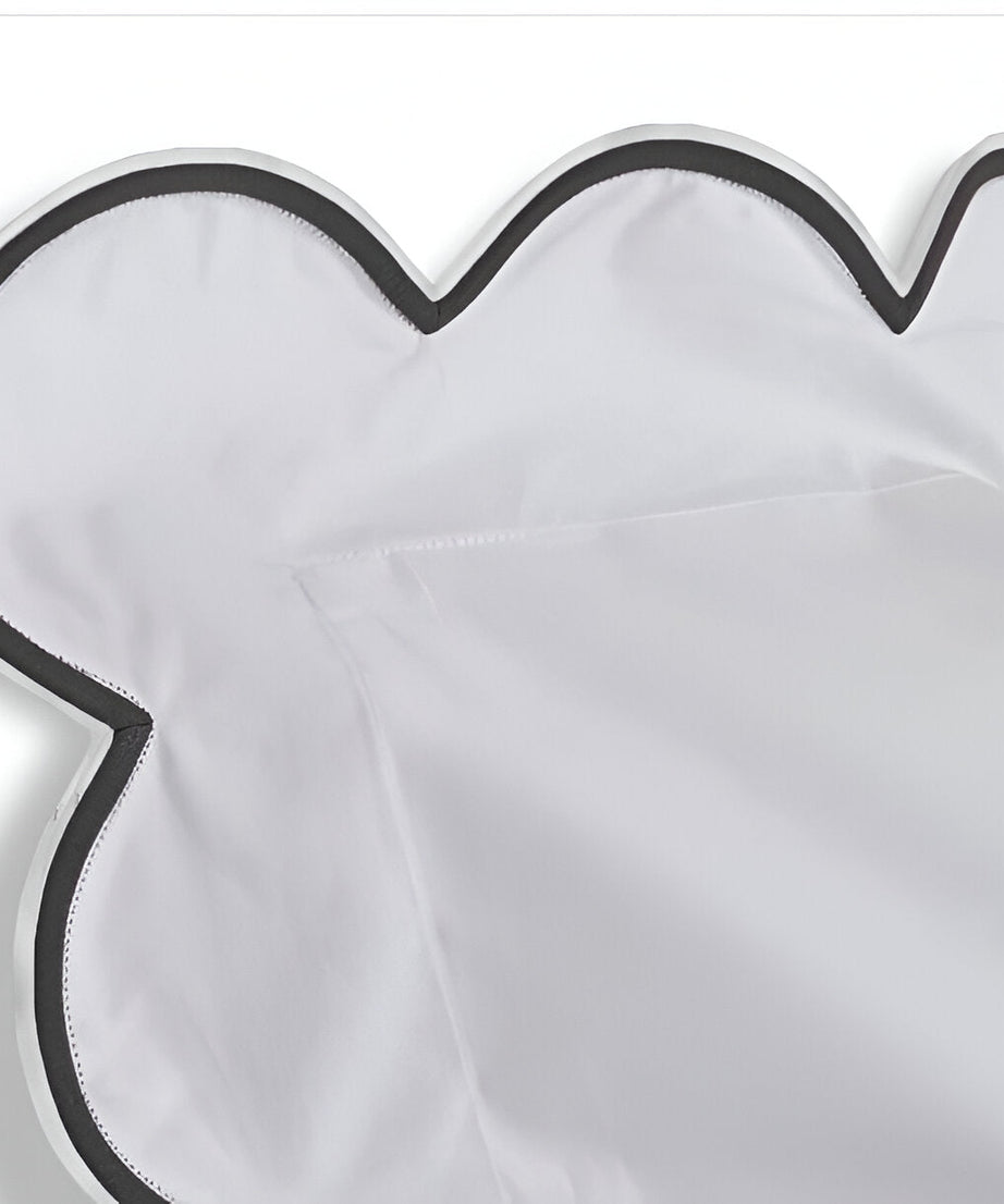 400TC Cotton Scallop Embroidery Sateen Solid Duvet Cover Set