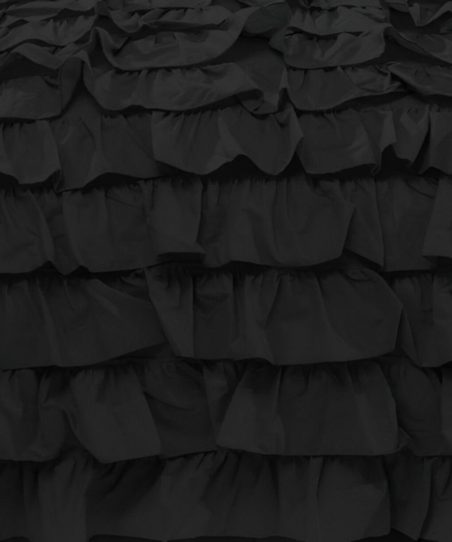 400TC Sateen Solid Cotton Waterfall Ruffle Duvet Cover Set