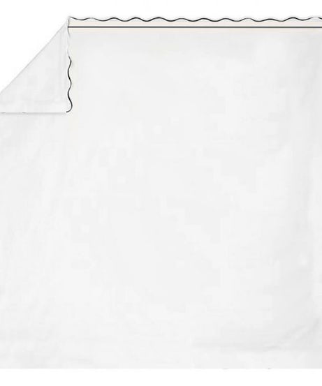 400TC Cotton Scallop Embroidery & Border Sateen Solid Sheet Set