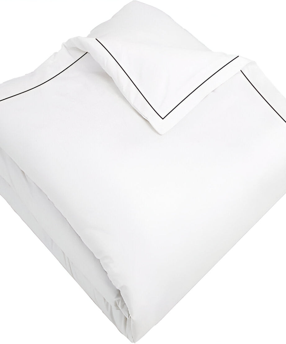 400TC Cotton Single Edge Embroidery Sateen Solid Duvet Cover Set