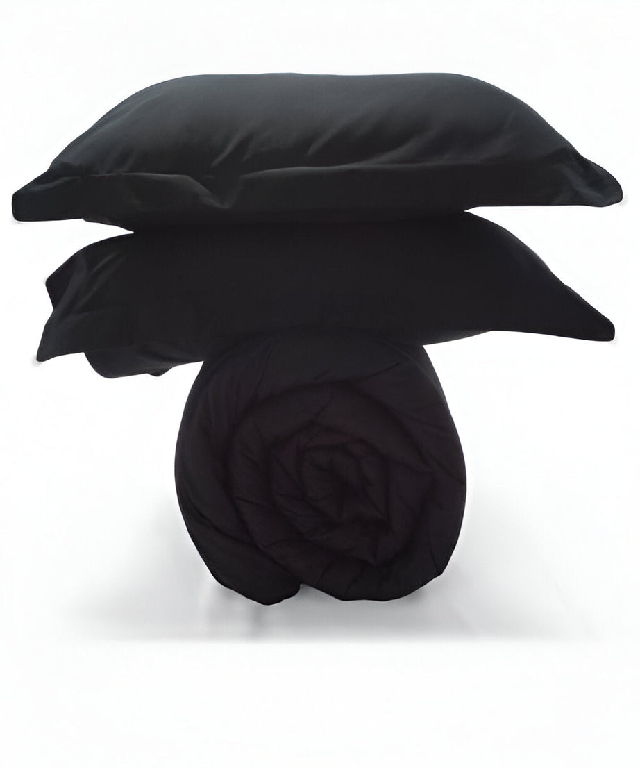 400TC Sateen Solid Cotton Round Duvet Cover Set