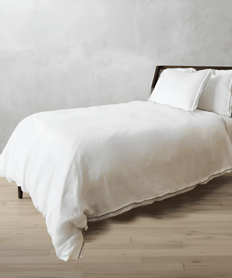 Linen Double Edge Embroidery Duvet Cover Set