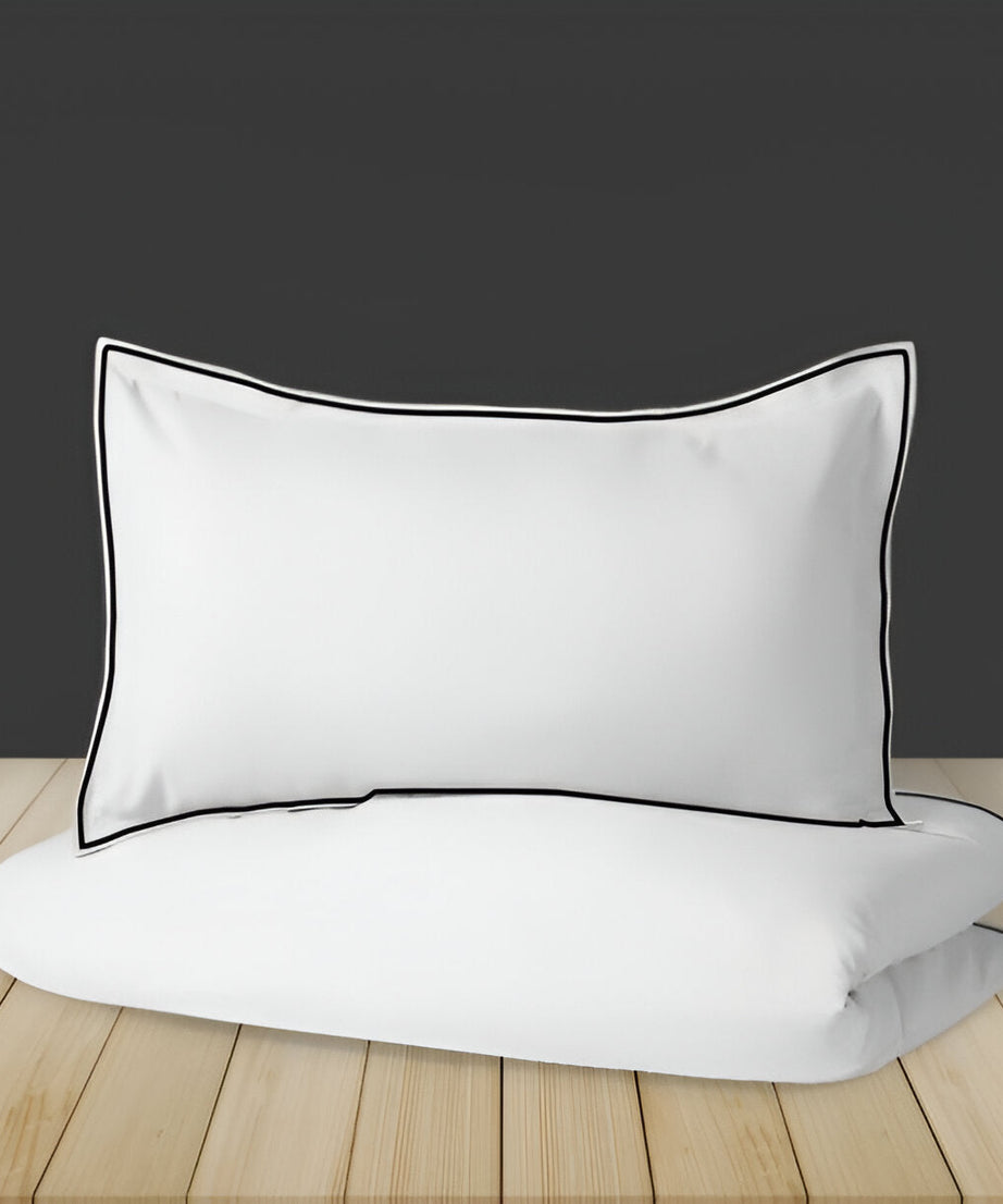 400TC Embroidery Cotton Sateen Solid Duvet Cover Set