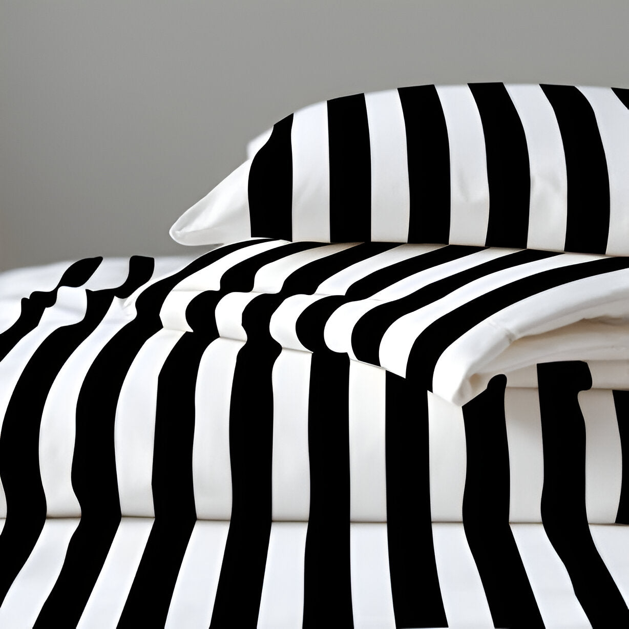 400TC Stripe Border Frame Cotton Sateen Duvet Cover Set