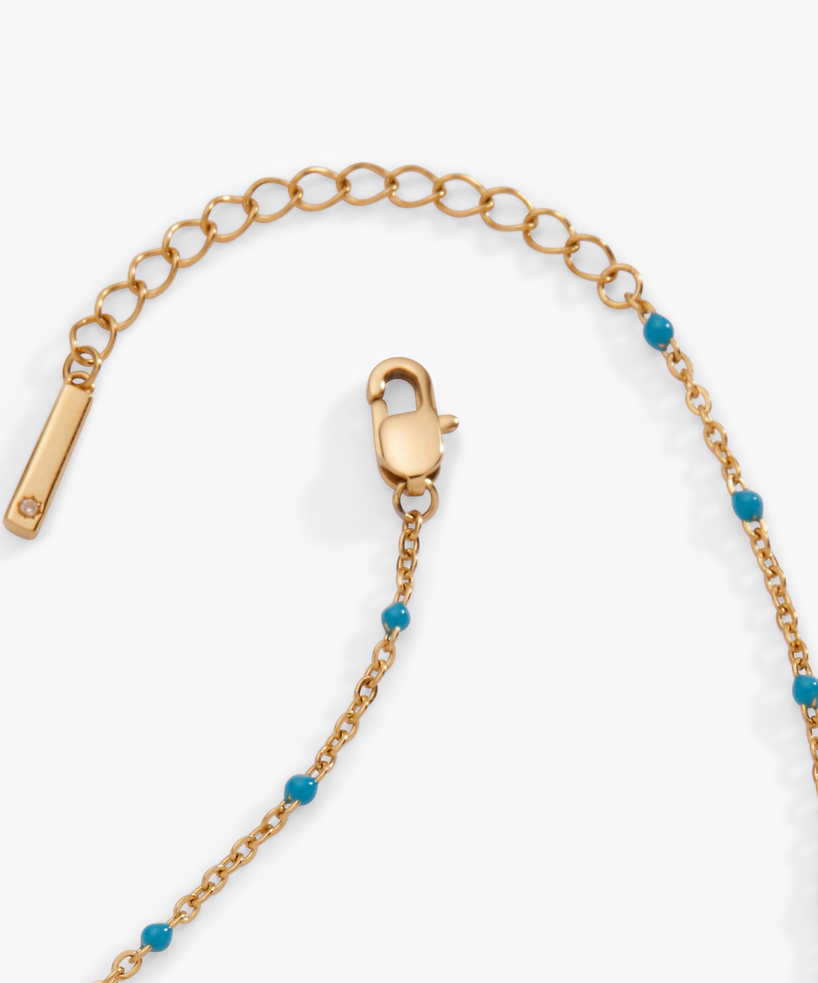Turquoise Enameled Chain Coin Station Anklet