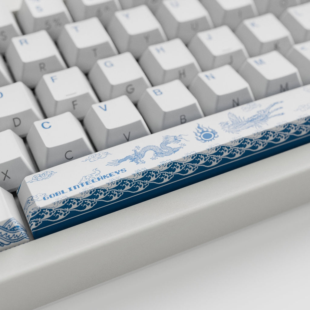 Blue Pottery Design Keycaps and Mechanical Keyboard