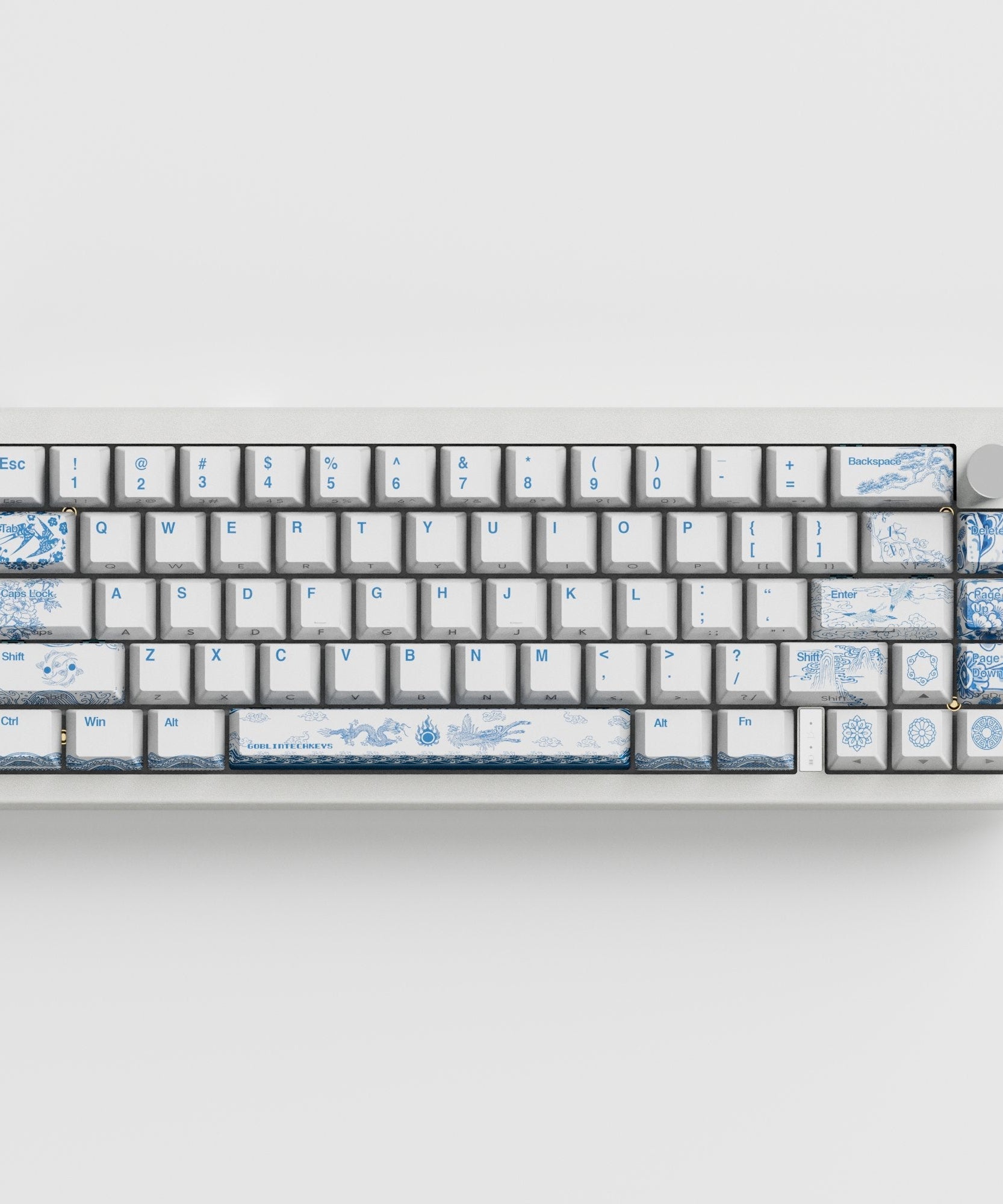 Blue Pottery Design Keycaps and Mechanical Keyboard