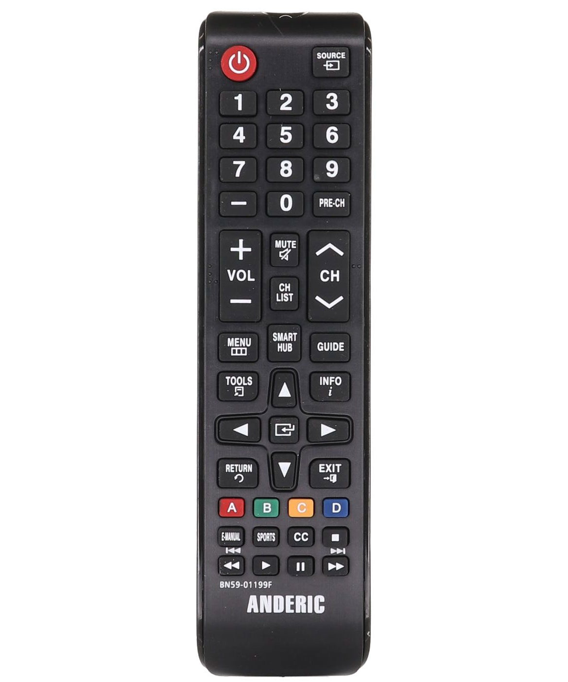 Anderic BN5901199F Replacement TV Remote Control for Samsung BN59-01199F and Similar Models