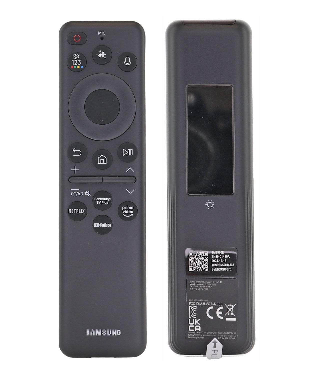 Samsung BN59-01480A / TM2360E 2025 Eco Solar Cell TV Remote Control | Voice AI | Samsung TV Plus | Netflix | Prime Video | Youtube - BN5901480A