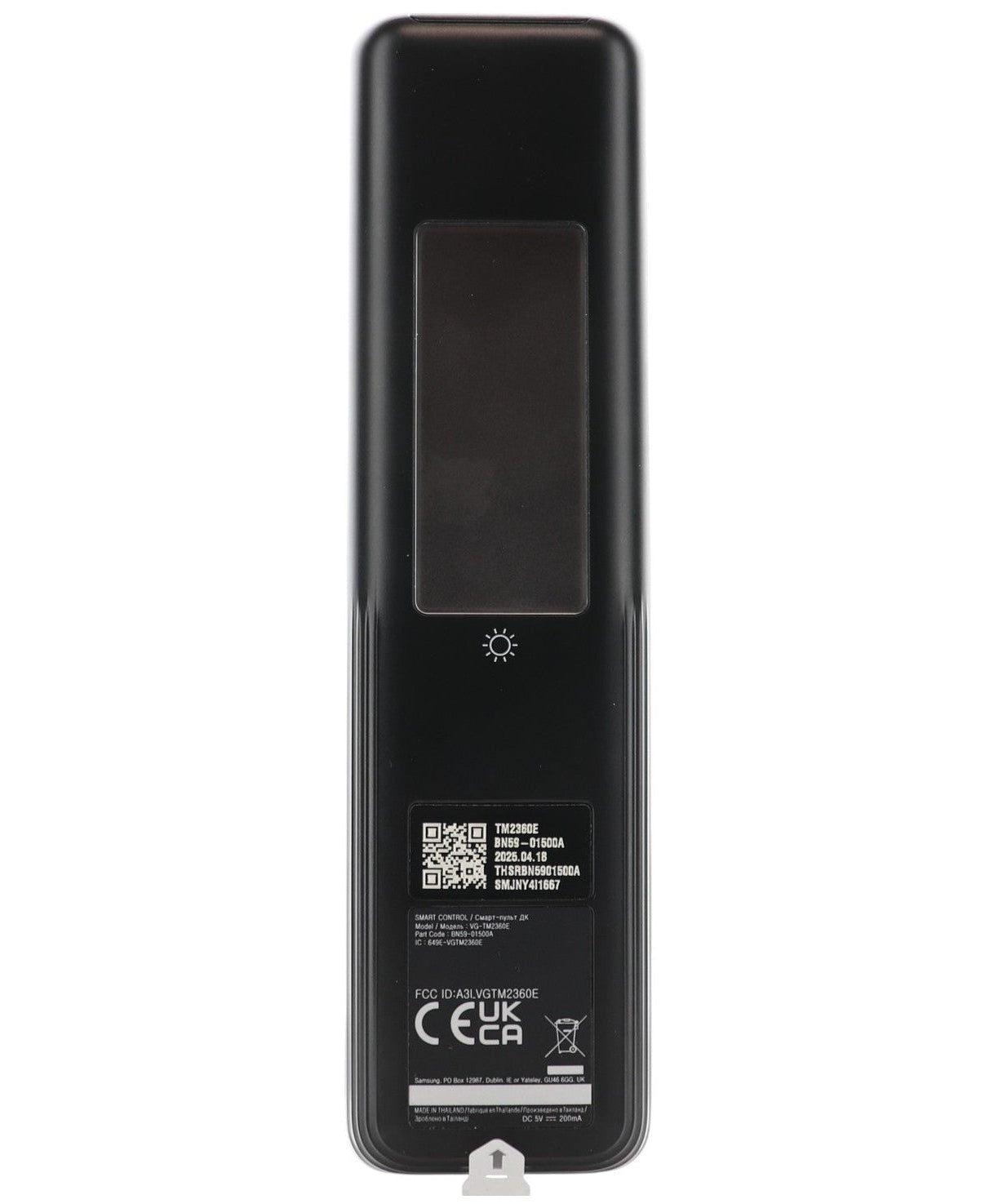 Samsung BN59-01500A / TM2360E Eco Smart TV Remote Control | Black | Solar Cell | RF and IR | 2023 - BN5901500A