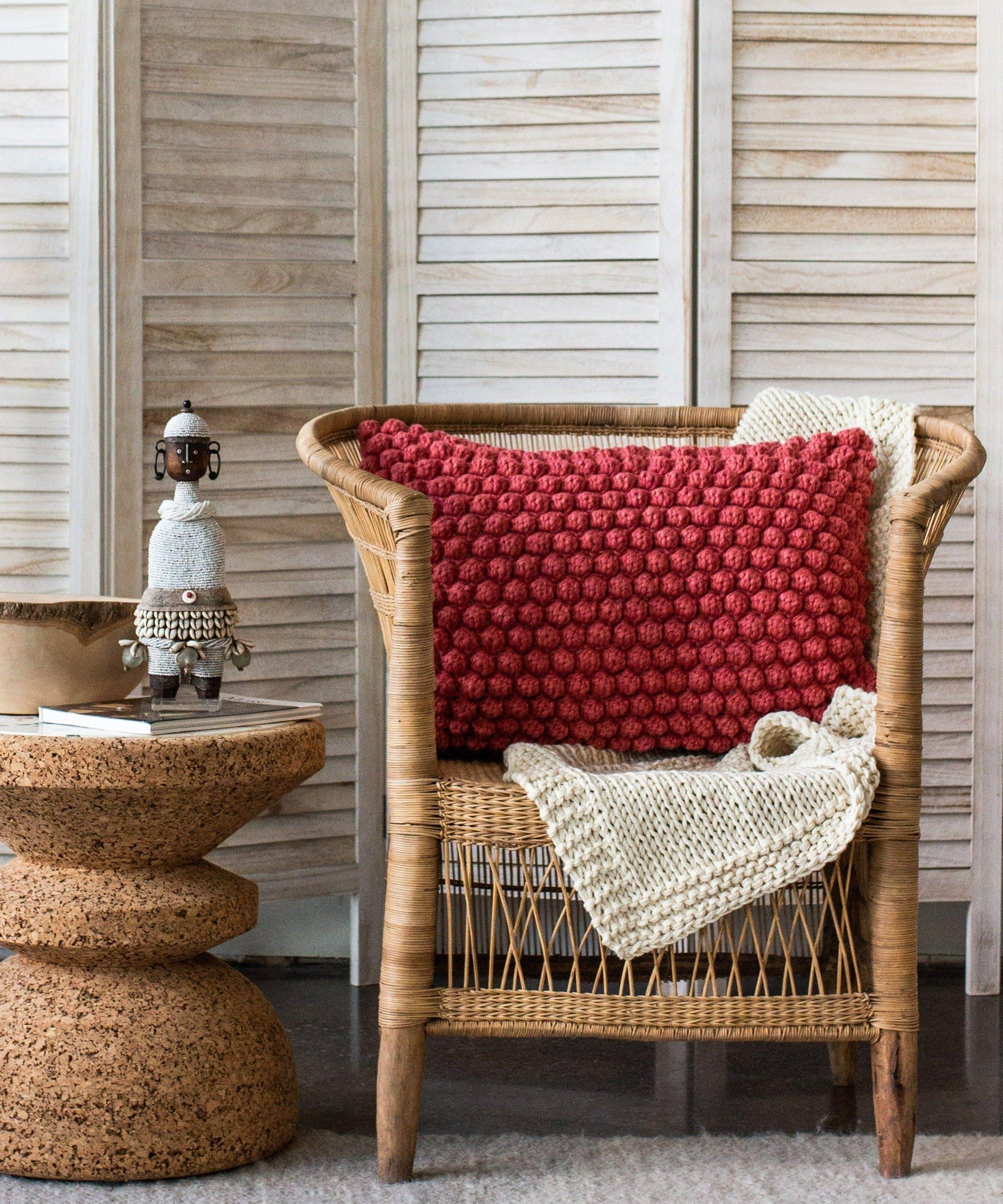 Cotton Bobbles Textured Throw Pillow