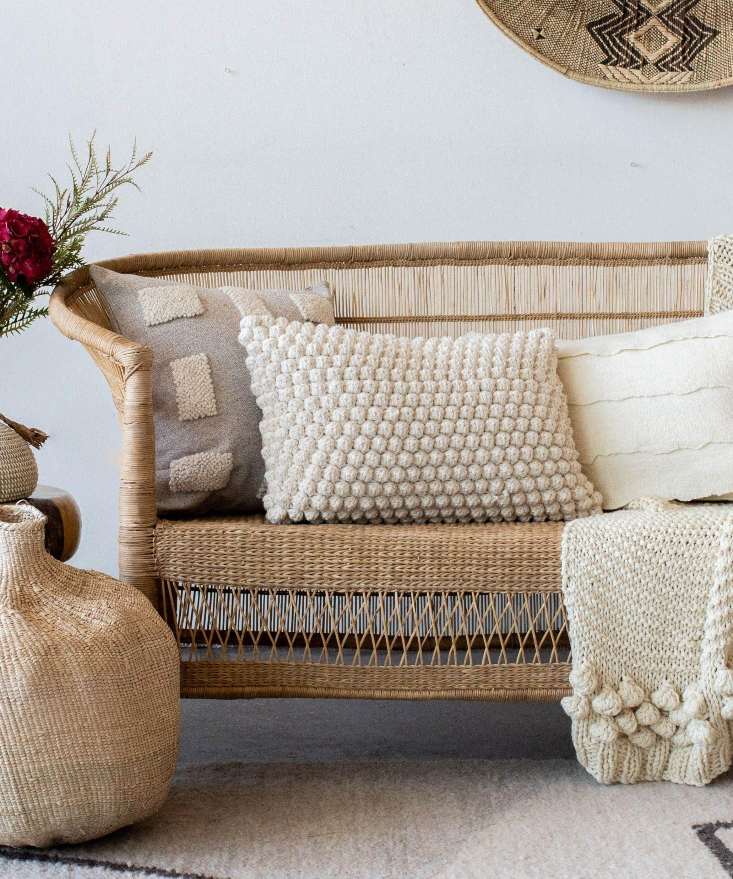 Cotton Bobbles Textured Throw Pillow
