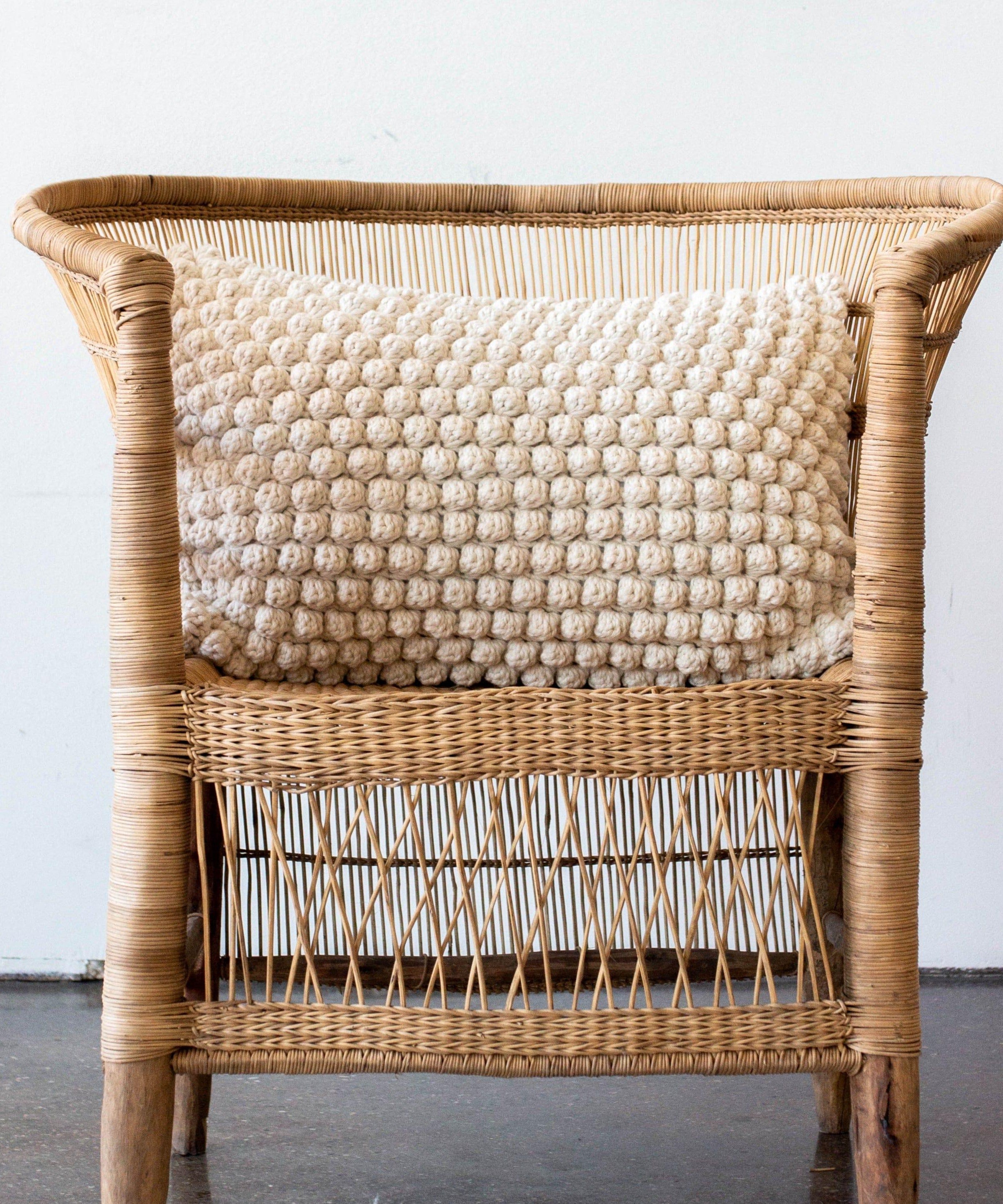 Cotton Bobbles Textured Throw Pillow