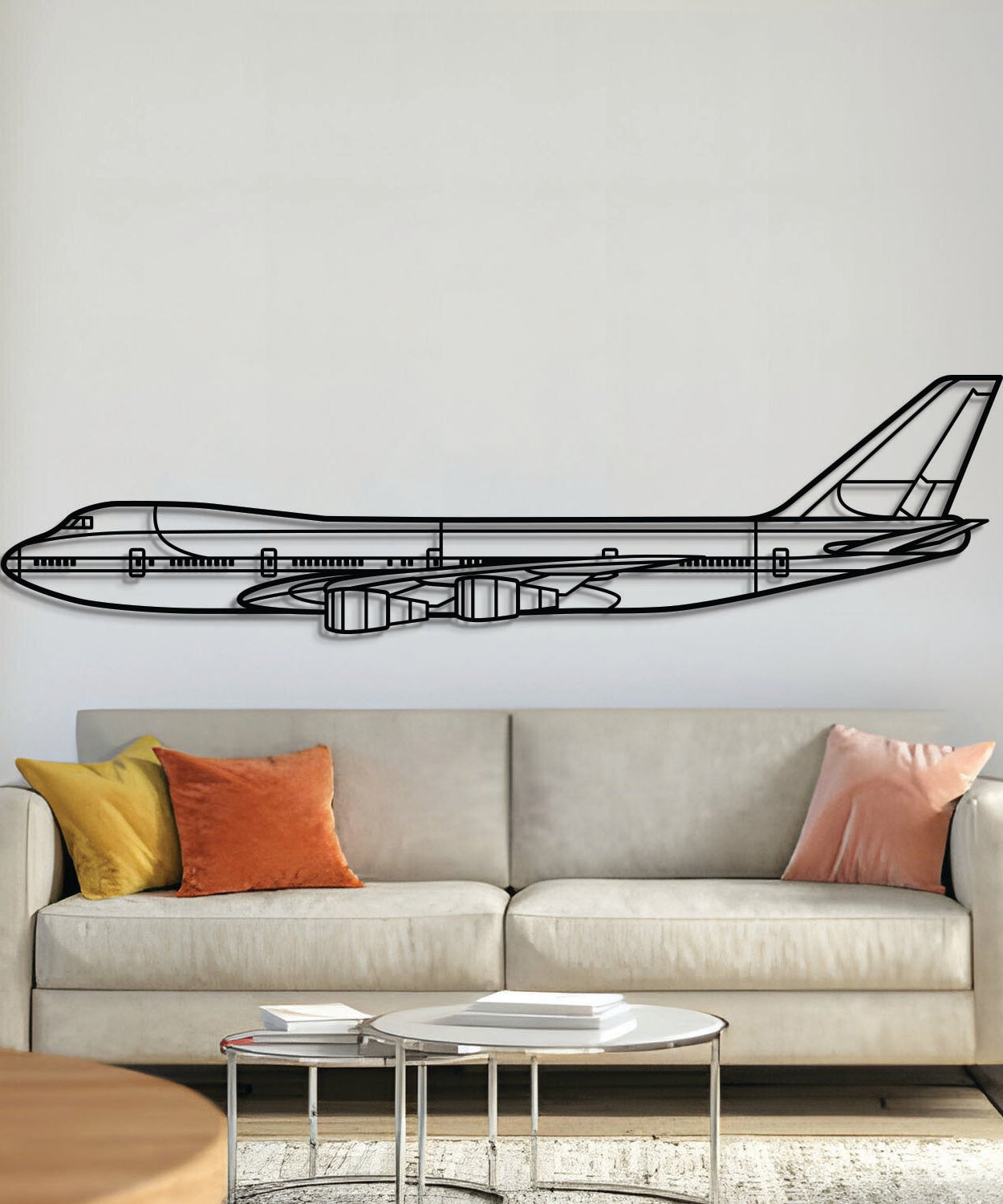 747-200B Metall-Flugzeug-Wandbild - NCP0253