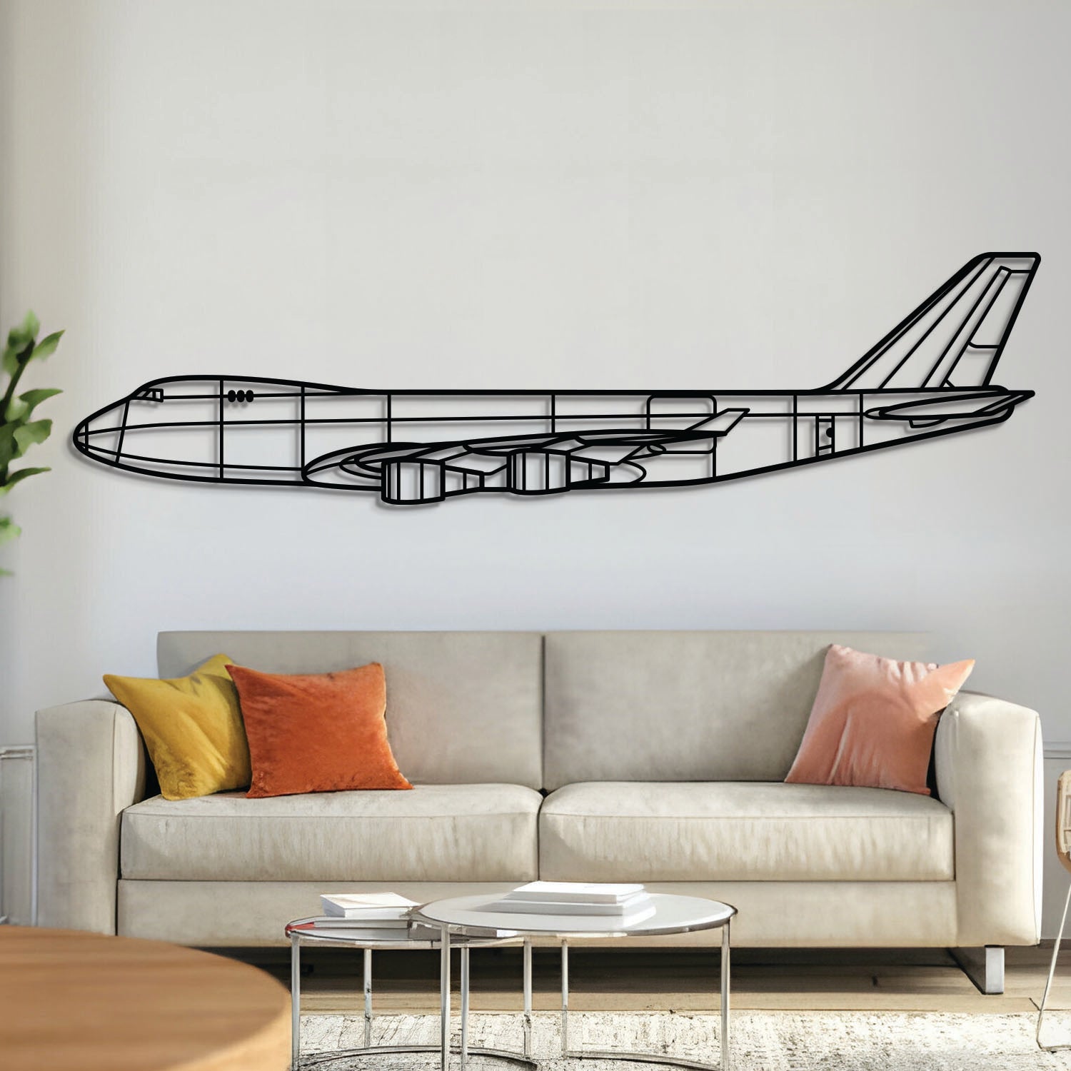 747-400F Metallflugzeug Wandkunst - NCP0009