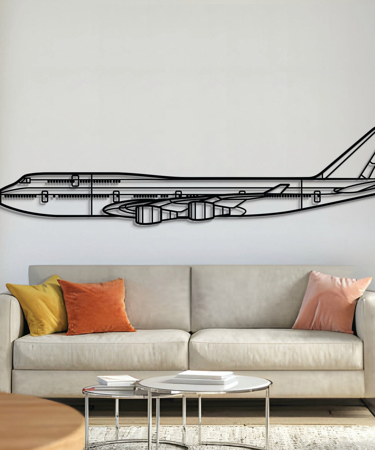 747-800 Metall-Wandkunst Flugzeug - NCP0010