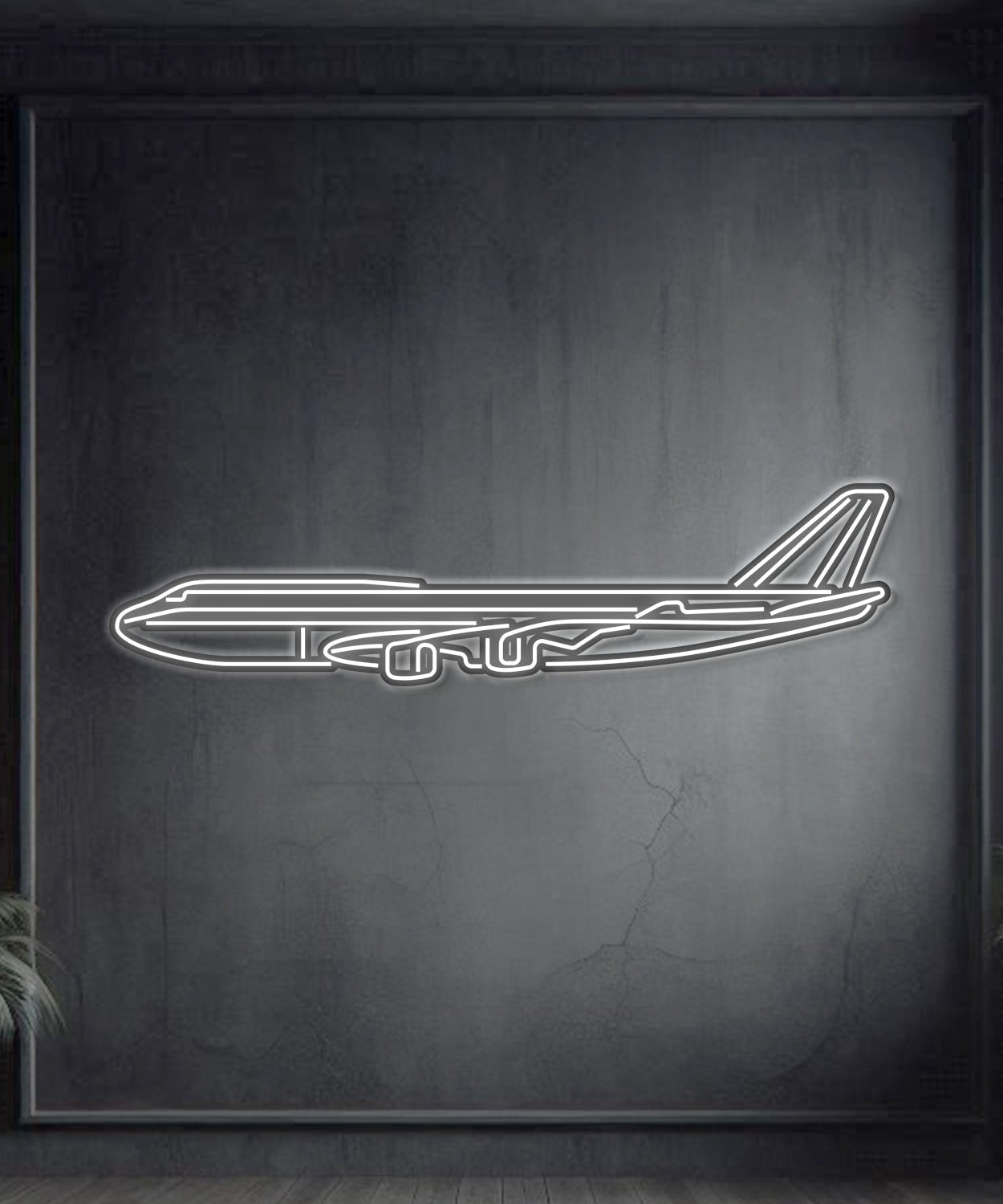 747-800 Metall-Neon-Flugzeug-Wandkunst - NCN0004