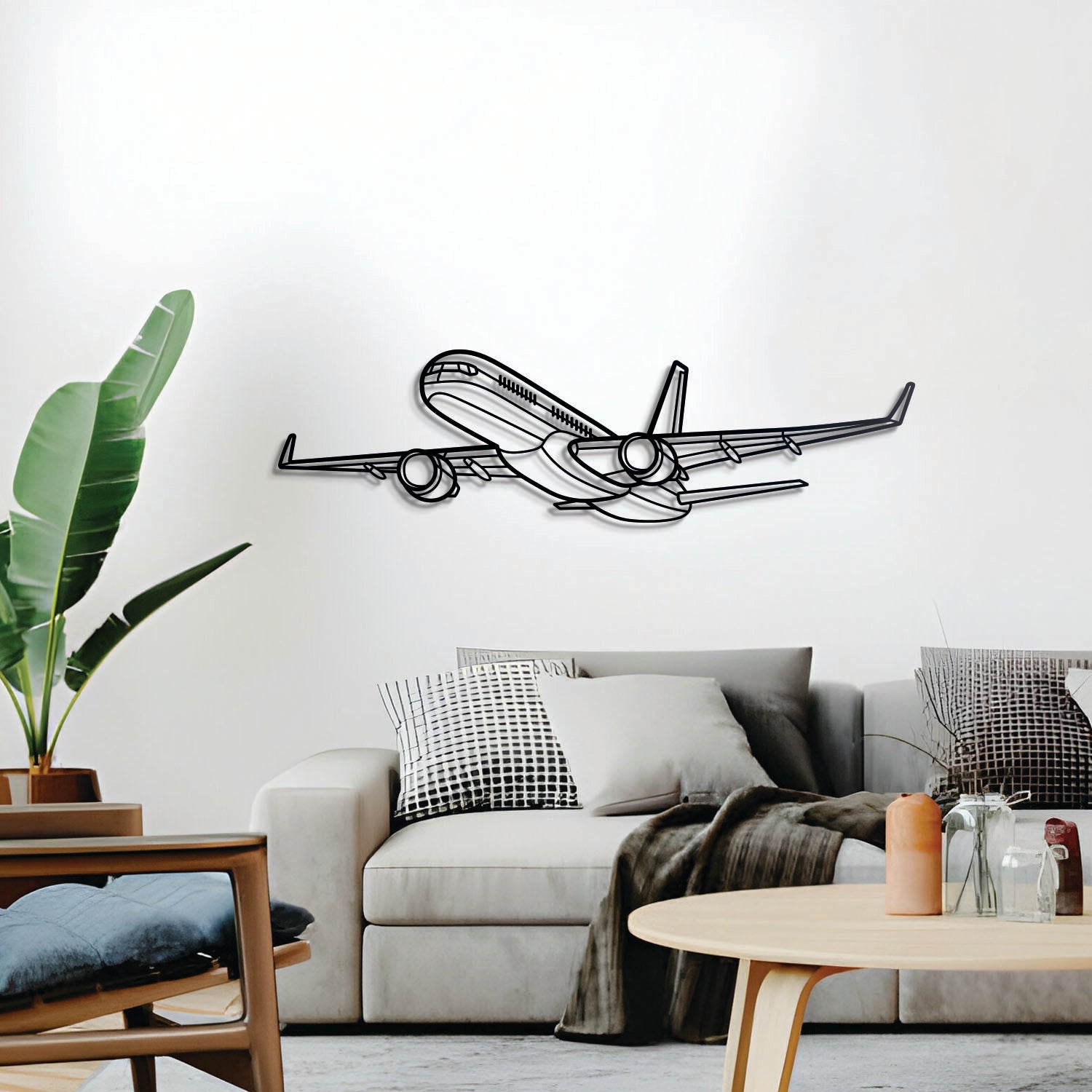 757-200 Flugzeug-Wandbild aus Metall – NCP0011
