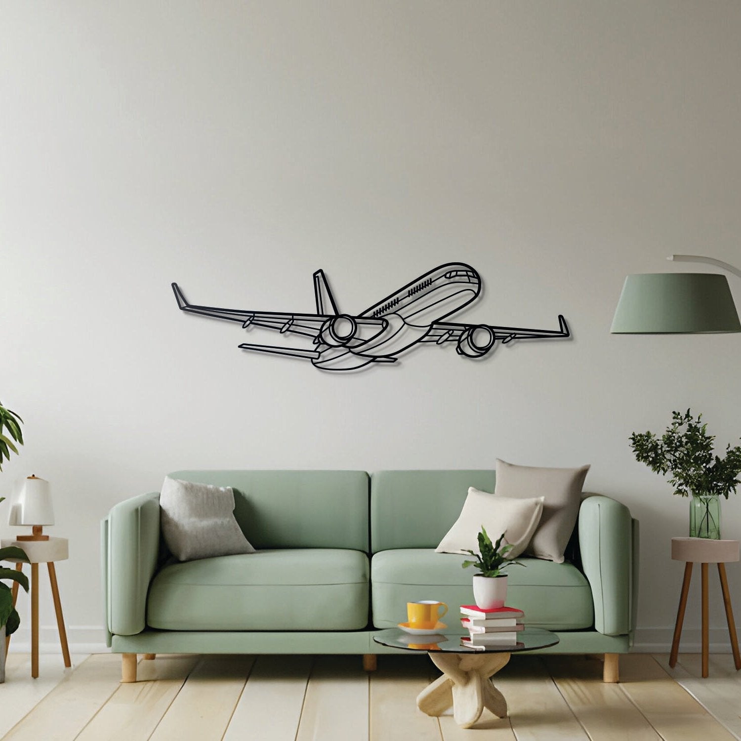 757-200 Flugzeug-Wandbild aus Metall – NCP0011